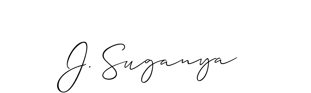 How to make J. Suganya name signature. Use Allison_Script style for creating short signs online. This is the latest handwritten sign. J. Suganya signature style 2 images and pictures png