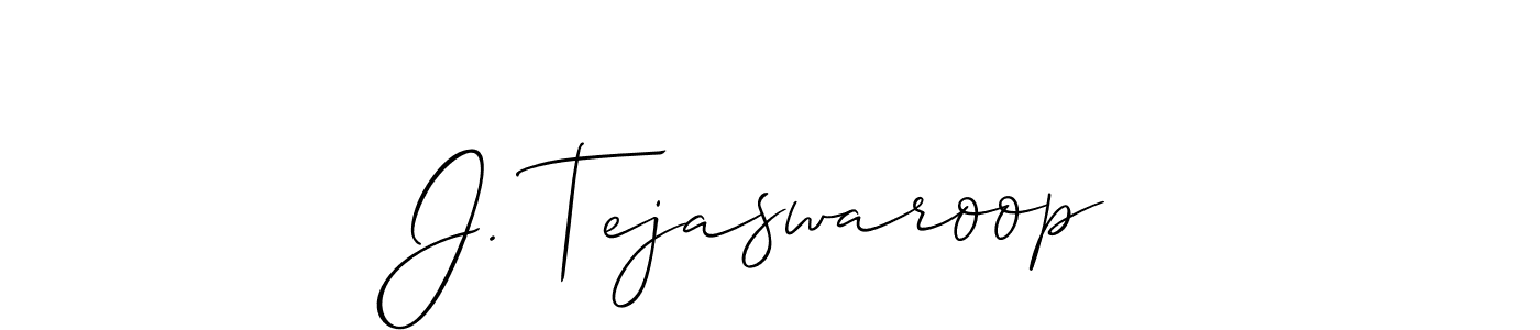 Design your own signature with our free online signature maker. With this signature software, you can create a handwritten (Allison_Script) signature for name J. Tejaswaroop. J. Tejaswaroop signature style 2 images and pictures png