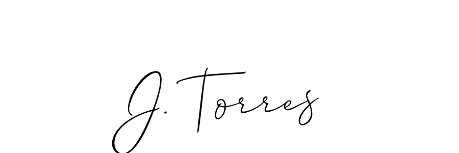 Design your own signature with our free online signature maker. With this signature software, you can create a handwritten (Allison_Script) signature for name J. Torres. J. Torres signature style 2 images and pictures png