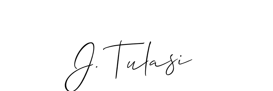 How to make J. Tulasi signature? Allison_Script is a professional autograph style. Create handwritten signature for J. Tulasi name. J. Tulasi signature style 2 images and pictures png