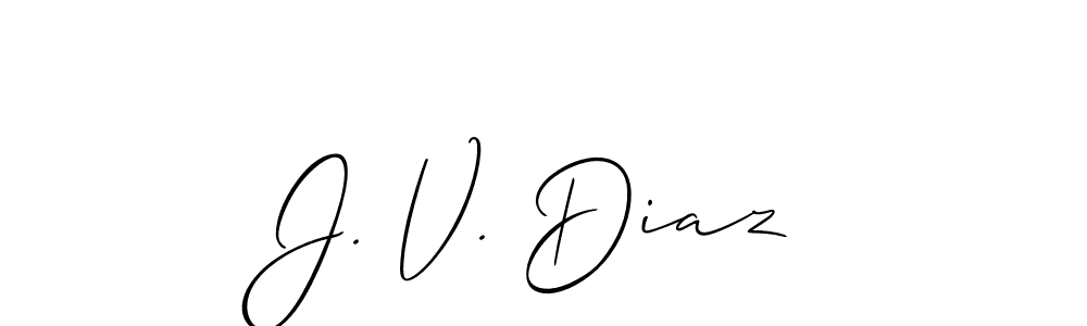 Make a short J. V. Diaz signature style. Manage your documents anywhere anytime using Allison_Script. Create and add eSignatures, submit forms, share and send files easily. J. V. Diaz signature style 2 images and pictures png