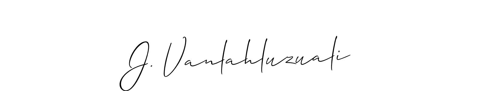Allison_Script is a professional signature style that is perfect for those who want to add a touch of class to their signature. It is also a great choice for those who want to make their signature more unique. Get J. Vanlahluzuali name to fancy signature for free. J. Vanlahluzuali signature style 2 images and pictures png