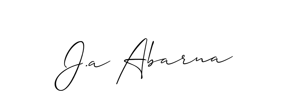 Similarly Allison_Script is the best handwritten signature design. Signature creator online .You can use it as an online autograph creator for name J.a Abarna. J.a Abarna signature style 2 images and pictures png