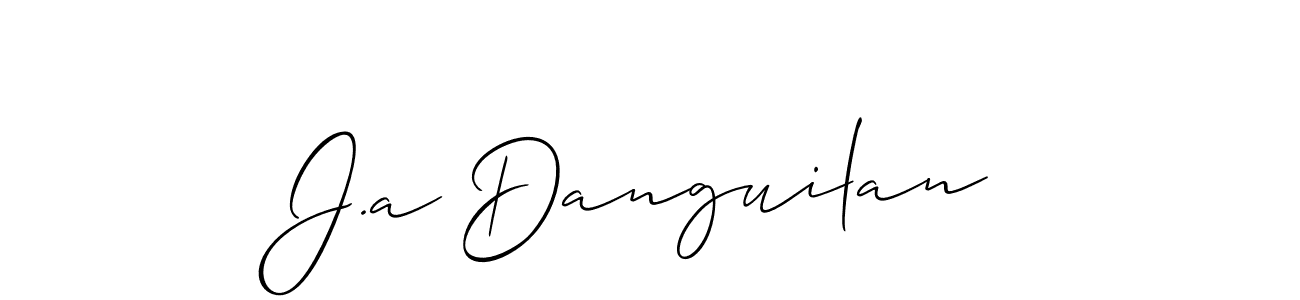 You can use this online signature creator to create a handwritten signature for the name J.a Danguilan. This is the best online autograph maker. J.a Danguilan signature style 2 images and pictures png