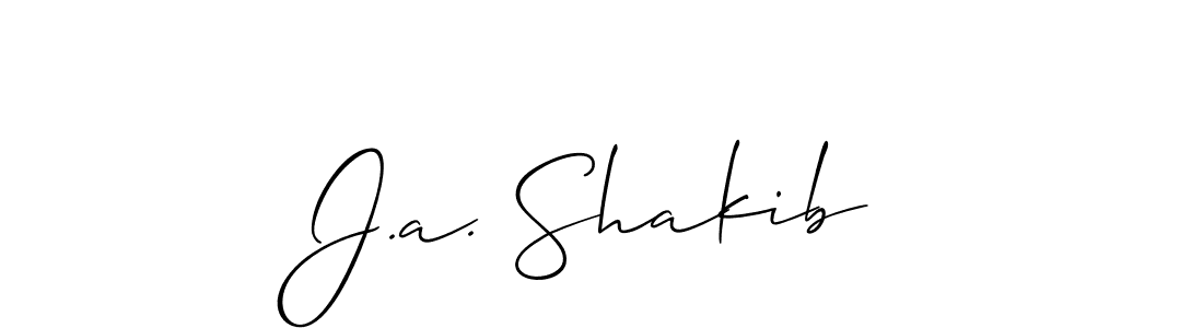 Create a beautiful signature design for name J.a. Shakib. With this signature (Allison_Script) fonts, you can make a handwritten signature for free. J.a. Shakib signature style 2 images and pictures png