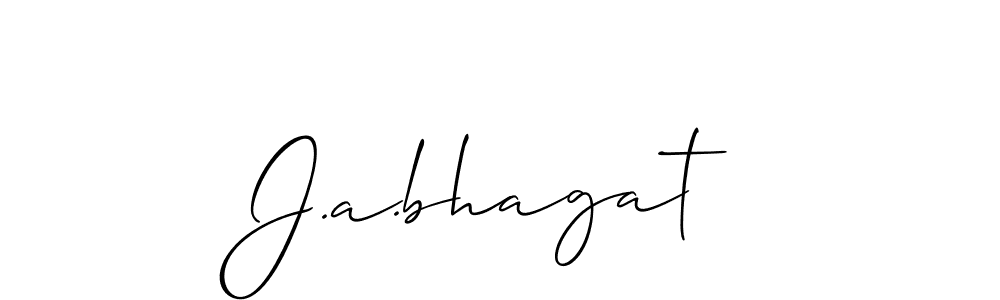 The best way (Allison_Script) to make a short signature is to pick only two or three words in your name. The name J.a.bhagat include a total of six letters. For converting this name. J.a.bhagat signature style 2 images and pictures png