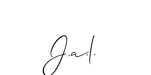 The best way (Allison_Script) to make a short signature is to pick only two or three words in your name. The name J.a.l. include a total of six letters. For converting this name. J.a.l. signature style 2 images and pictures png