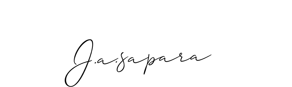 Design your own signature with our free online signature maker. With this signature software, you can create a handwritten (Allison_Script) signature for name J.a.sapara. J.a.sapara signature style 2 images and pictures png