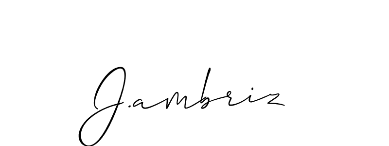 Use a signature maker to create a handwritten signature online. With this signature software, you can design (Allison_Script) your own signature for name J.ambriz. J.ambriz signature style 2 images and pictures png