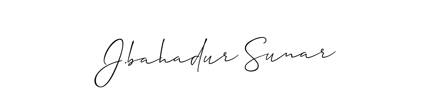 Make a beautiful signature design for name J.bahadur Sunar. With this signature (Allison_Script) style, you can create a handwritten signature for free. J.bahadur Sunar signature style 2 images and pictures png