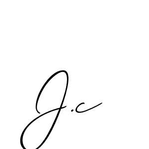 Create a beautiful signature design for name J.c. With this signature (Allison_Script) fonts, you can make a handwritten signature for free. J.c signature style 2 images and pictures png