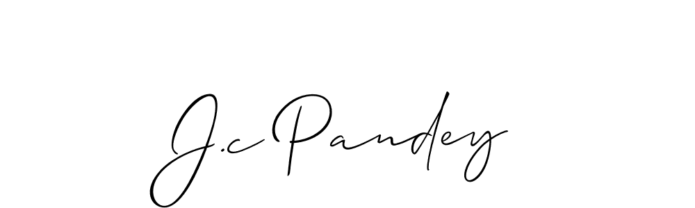 Make a beautiful signature design for name J.c Pandey. With this signature (Allison_Script) style, you can create a handwritten signature for free. J.c Pandey signature style 2 images and pictures png