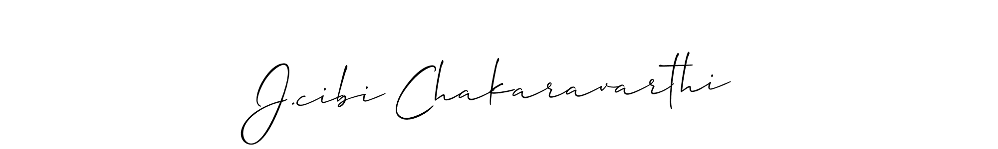 Create a beautiful signature design for name J.cibi Chakaravarthi. With this signature (Allison_Script) fonts, you can make a handwritten signature for free. J.cibi Chakaravarthi signature style 2 images and pictures png