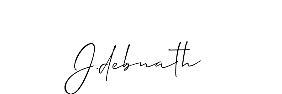 Create a beautiful signature design for name J.debnath. With this signature (Allison_Script) fonts, you can make a handwritten signature for free. J.debnath signature style 2 images and pictures png