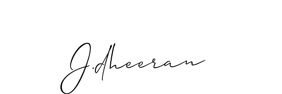 Design your own signature with our free online signature maker. With this signature software, you can create a handwritten (Allison_Script) signature for name J.dheeran. J.dheeran signature style 2 images and pictures png