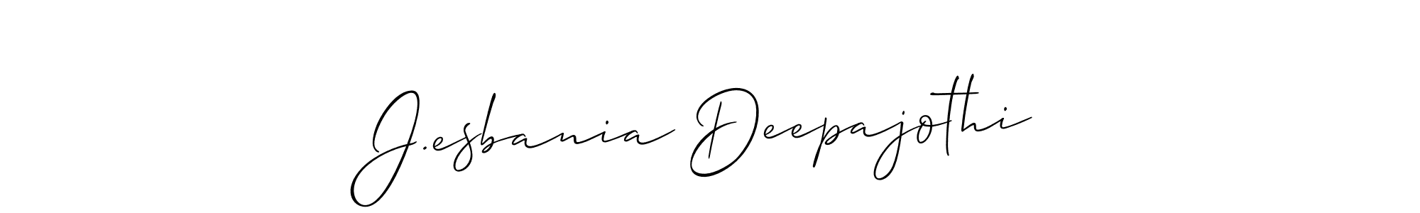 Use a signature maker to create a handwritten signature online. With this signature software, you can design (Allison_Script) your own signature for name J.esbania Deepajothi. J.esbania Deepajothi signature style 2 images and pictures png