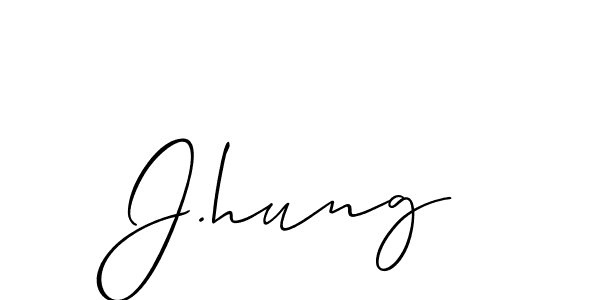 Make a beautiful signature design for name J.hung. With this signature (Allison_Script) style, you can create a handwritten signature for free. J.hung signature style 2 images and pictures png