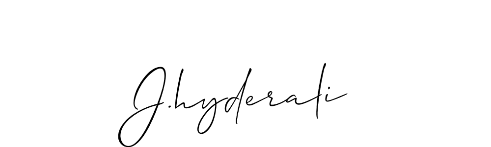 Also we have J.hyderali name is the best signature style. Create professional handwritten signature collection using Allison_Script autograph style. J.hyderali signature style 2 images and pictures png