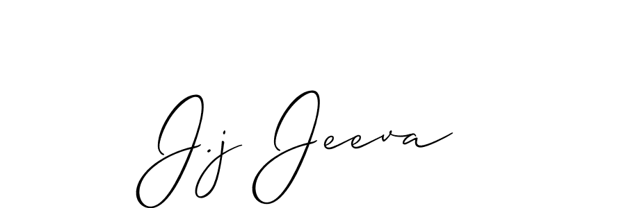 Also we have J.j Jeeva name is the best signature style. Create professional handwritten signature collection using Allison_Script autograph style. J.j Jeeva signature style 2 images and pictures png