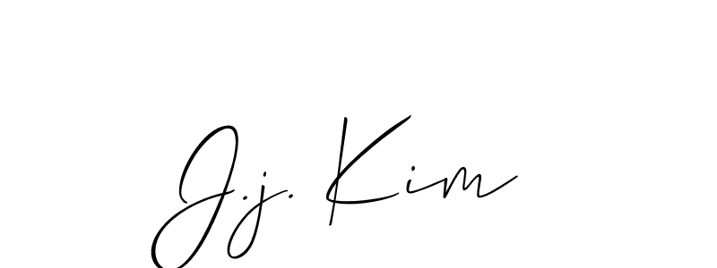 You should practise on your own different ways (Allison_Script) to write your name (J.j. Kim) in signature. don't let someone else do it for you. J.j. Kim signature style 2 images and pictures png