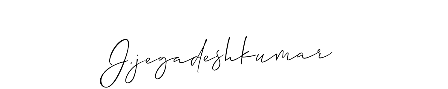 You should practise on your own different ways (Allison_Script) to write your name (J.jegadeshkumar) in signature. don't let someone else do it for you. J.jegadeshkumar signature style 2 images and pictures png