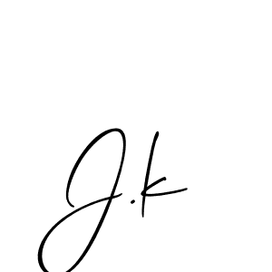 How to make J.k signature? Allison_Script is a professional autograph style. Create handwritten signature for J.k name. J.k signature style 2 images and pictures png