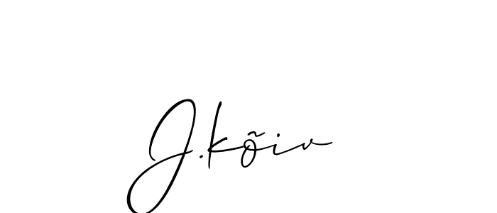 It looks lik you need a new signature style for name J.kõiv. Design unique handwritten (Allison_Script) signature with our free signature maker in just a few clicks. J.kõiv signature style 2 images and pictures png