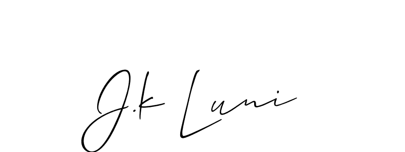 J.k Luni stylish signature style. Best Handwritten Sign (Allison_Script) for my name. Handwritten Signature Collection Ideas for my name J.k Luni. J.k Luni signature style 2 images and pictures png