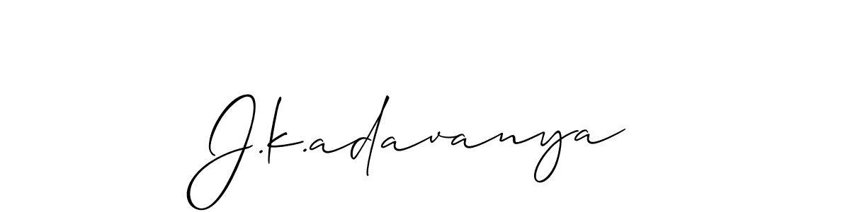 Make a beautiful signature design for name J.k.adavanya. With this signature (Allison_Script) style, you can create a handwritten signature for free. J.k.adavanya signature style 2 images and pictures png