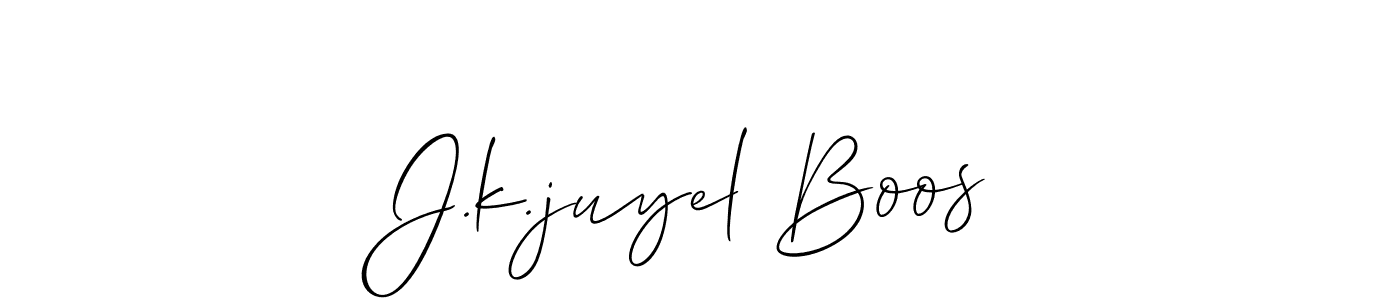 How to make J.k.juyel Boos name signature. Use Allison_Script style for creating short signs online. This is the latest handwritten sign. J.k.juyel Boos signature style 2 images and pictures png