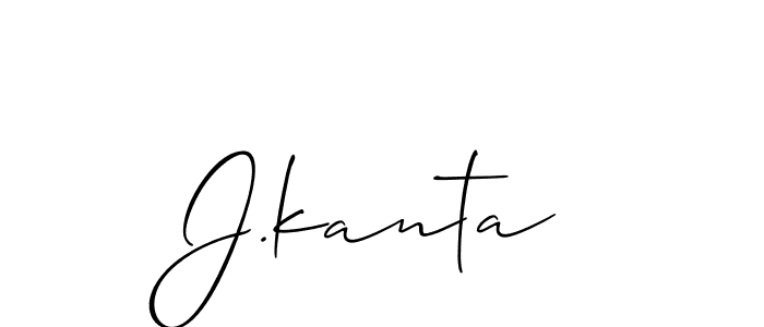 How to make J.kanta signature? Allison_Script is a professional autograph style. Create handwritten signature for J.kanta name. J.kanta signature style 2 images and pictures png