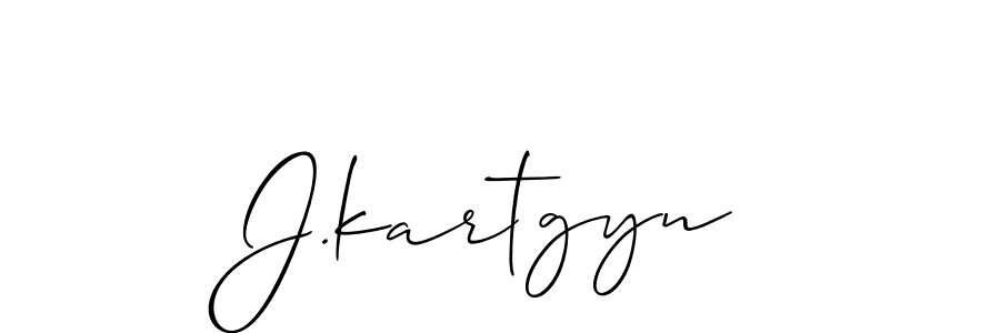 How to make J.kartgyn name signature. Use Allison_Script style for creating short signs online. This is the latest handwritten sign. J.kartgyn signature style 2 images and pictures png