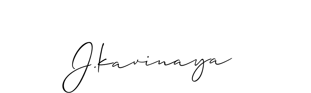 How to make J.kavinaya name signature. Use Allison_Script style for creating short signs online. This is the latest handwritten sign. J.kavinaya signature style 2 images and pictures png