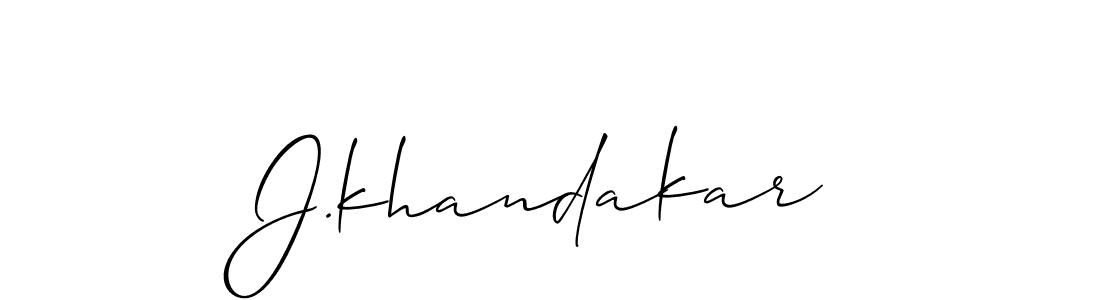 Make a beautiful signature design for name J.khandakar. With this signature (Allison_Script) style, you can create a handwritten signature for free. J.khandakar signature style 2 images and pictures png