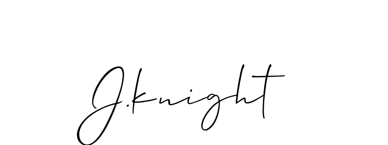 Allison_Script is a professional signature style that is perfect for those who want to add a touch of class to their signature. It is also a great choice for those who want to make their signature more unique. Get J.knight name to fancy signature for free. J.knight signature style 2 images and pictures png