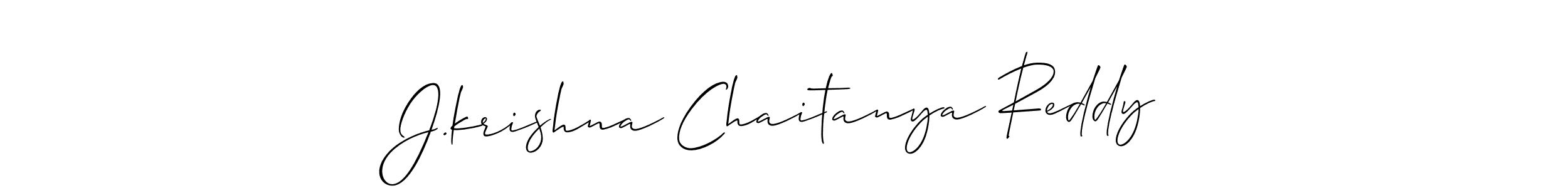 The best way (Allison_Script) to make a short signature is to pick only two or three words in your name. The name J.krishna Chaitanya Reddy include a total of six letters. For converting this name. J.krishna Chaitanya Reddy signature style 2 images and pictures png