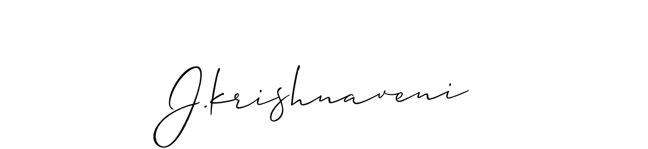Create a beautiful signature design for name J.krishnaveni. With this signature (Allison_Script) fonts, you can make a handwritten signature for free. J.krishnaveni signature style 2 images and pictures png