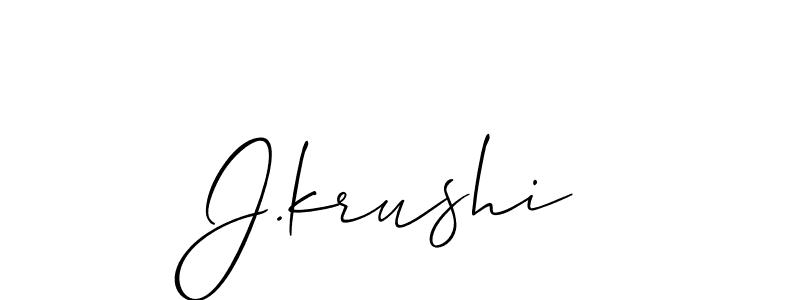 How to make J.krushi name signature. Use Allison_Script style for creating short signs online. This is the latest handwritten sign. J.krushi signature style 2 images and pictures png