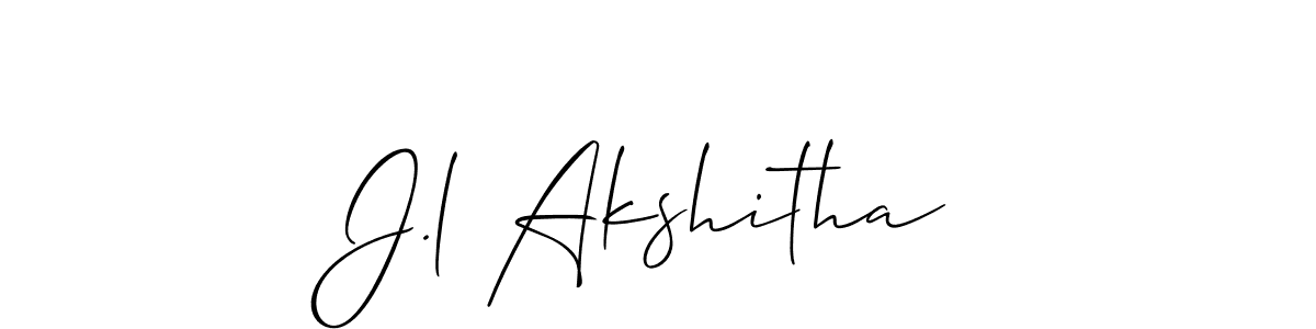 Allison_Script is a professional signature style that is perfect for those who want to add a touch of class to their signature. It is also a great choice for those who want to make their signature more unique. Get J.l Akshitha name to fancy signature for free. J.l Akshitha signature style 2 images and pictures png