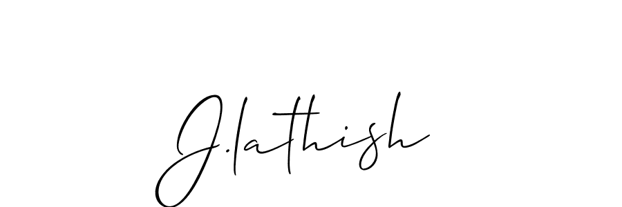 Allison_Script is a professional signature style that is perfect for those who want to add a touch of class to their signature. It is also a great choice for those who want to make their signature more unique. Get J.lathish name to fancy signature for free. J.lathish signature style 2 images and pictures png
