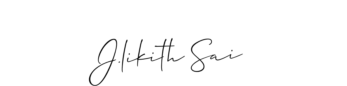 Make a beautiful signature design for name J.likith Sai. With this signature (Allison_Script) style, you can create a handwritten signature for free. J.likith Sai signature style 2 images and pictures png