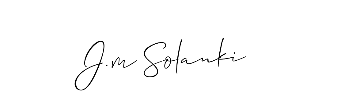 Make a beautiful signature design for name J.m Solanki. With this signature (Allison_Script) style, you can create a handwritten signature for free. J.m Solanki signature style 2 images and pictures png