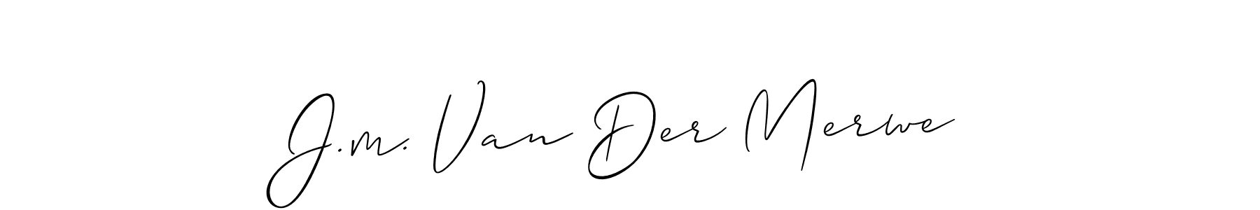 How to make J.m. Van Der Merwe signature? Allison_Script is a professional autograph style. Create handwritten signature for J.m. Van Der Merwe name. J.m. Van Der Merwe signature style 2 images and pictures png