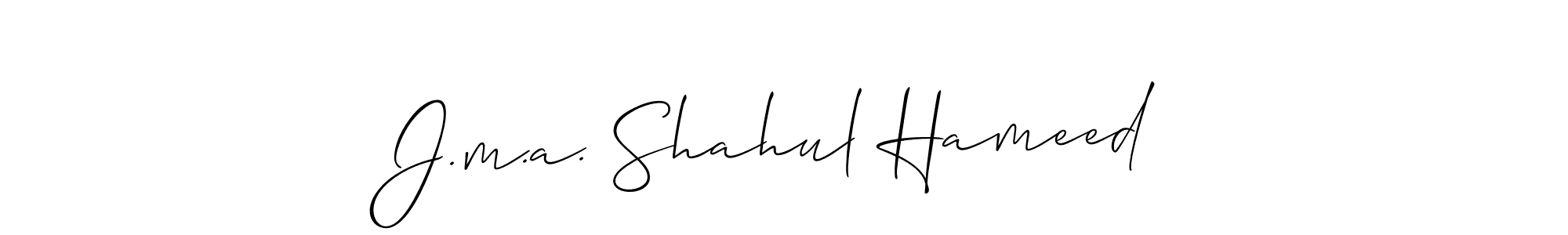 How to make J.m.a. Shahul Hameed signature? Allison_Script is a professional autograph style. Create handwritten signature for J.m.a. Shahul Hameed name. J.m.a. Shahul Hameed signature style 2 images and pictures png