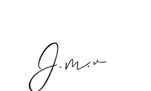 The best way (Allison_Script) to make a short signature is to pick only two or three words in your name. The name J.m.v include a total of six letters. For converting this name. J.m.v signature style 2 images and pictures png