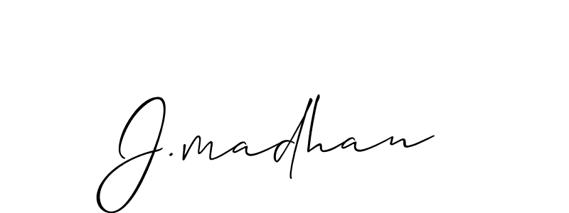 Also we have J.madhan name is the best signature style. Create professional handwritten signature collection using Allison_Script autograph style. J.madhan signature style 2 images and pictures png