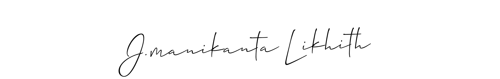 Also we have J.manikanta Likhith name is the best signature style. Create professional handwritten signature collection using Allison_Script autograph style. J.manikanta Likhith signature style 2 images and pictures png