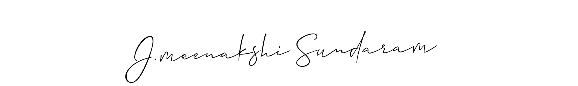 How to make J.meenakshi Sundaram signature? Allison_Script is a professional autograph style. Create handwritten signature for J.meenakshi Sundaram name. J.meenakshi Sundaram signature style 2 images and pictures png