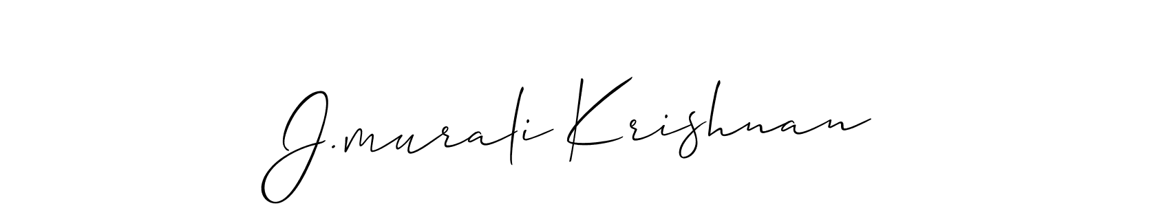 Make a beautiful signature design for name J.murali Krishnan. With this signature (Allison_Script) style, you can create a handwritten signature for free. J.murali Krishnan signature style 2 images and pictures png