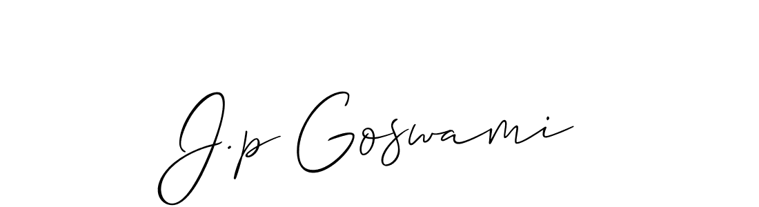 How to make J.p Goswami signature? Allison_Script is a professional autograph style. Create handwritten signature for J.p Goswami name. J.p Goswami signature style 2 images and pictures png